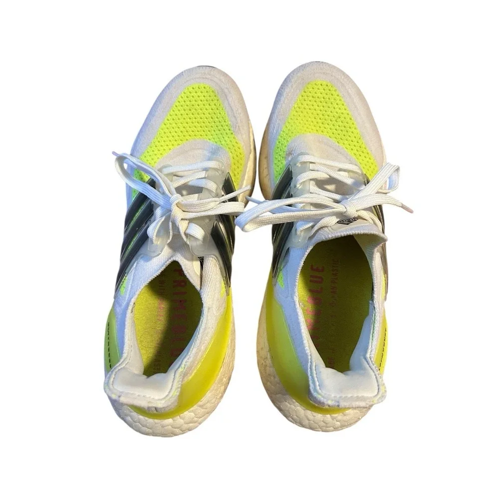 Adidas Ultra Boost 21 White Solar Yellow Men's Size 7‎ Shoes FY0377